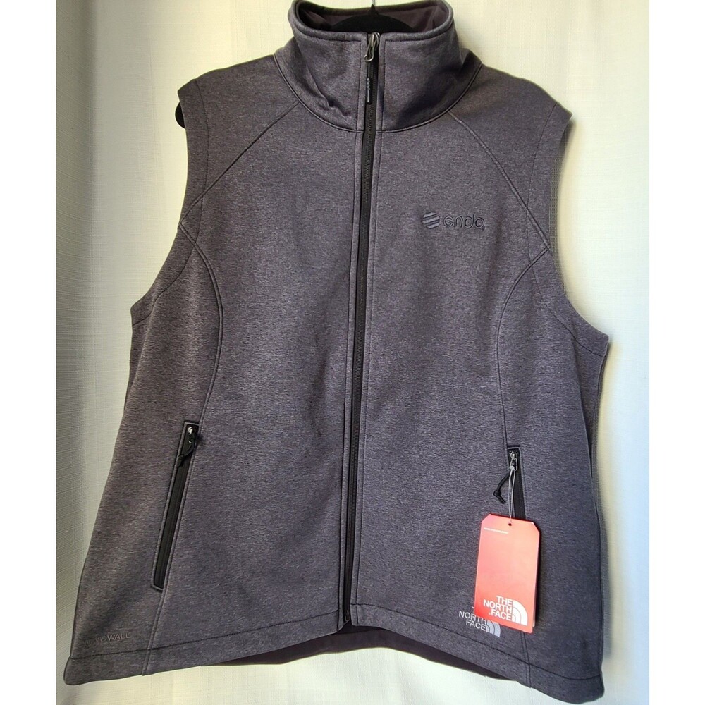 The North Face WindWall Womens XXL Softshell Vest Gray Full Zip Endo Logo NWT